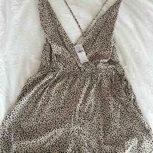 American Eagle Outfitters Beige and Black Spotted Romper